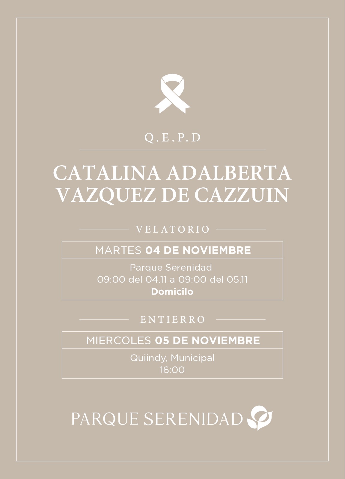 Catalina Adalberta Vazquez De Cazzuin